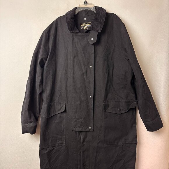Saddlesmith Outfitters jacket men 2XL XXL Western Duster black corduroy‎ collar - Picture 1 of 7